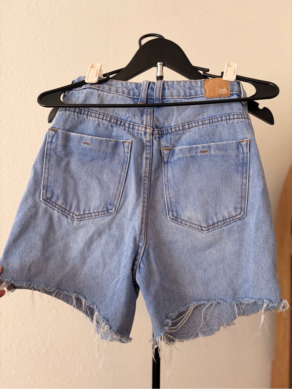 Simple Society Women’s Light Blue Denim Cutoff Shorts